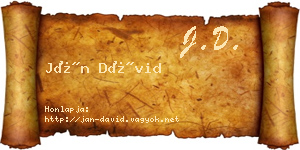 Ján Dávid névjegykártya