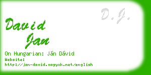 david jan business card